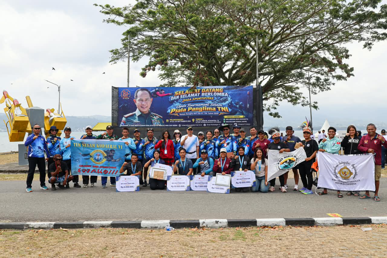 Kodaeral IX Tutup Kejuaraan Nasional Selam Piala Panglima TNI 2026, Dorong Ambon Jadi Destinasi Kejuaraan Selam Nasional