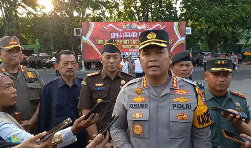 Ciptakan Pemilu 2024 Kondusif, Polres Sidoarjo Laksanakan Apel Gelar Pasukan Operasi Mantap Brata Semeru 2023-2024