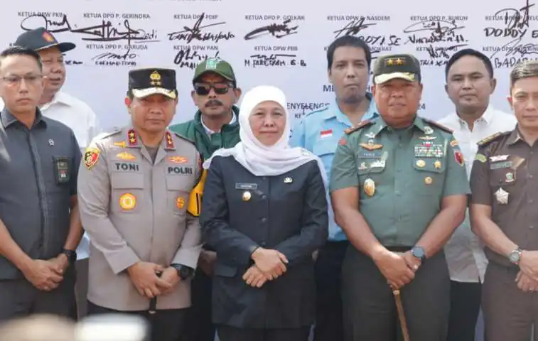 Forkopimda Jatim dan Peserta Pemilu Gelar Deklarasi Pemilu Damai
