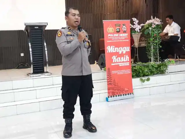 Jaga Kamtibmas, Polsek Denpasar Utara Sambangi Gereja untuk ajak Jemaat bantu Polri