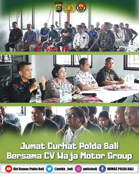 Jumat Curhat, Polda Bali Bersama CV Waja Motor Group