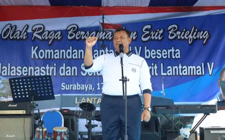 Lantamal V Gelar Olahraga Bersama Sekaligus Apel 17-an Bacakan Amanat Panglima TNI