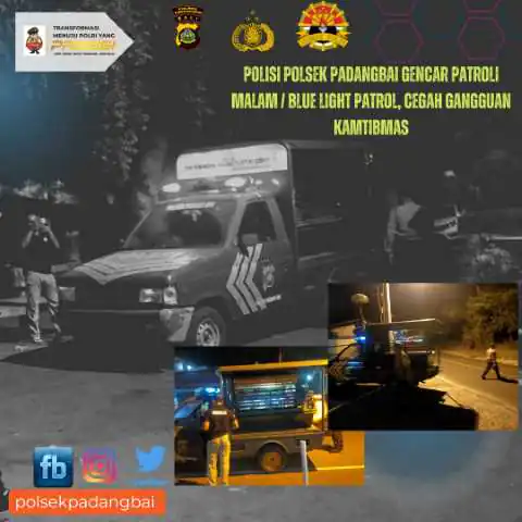 Polisi Polsek Padangbai Gencar Patroli Malam / Blue Light Patrol, Cegah Gangguan Kamtibmas