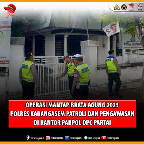 Polres Karangasem Patroli dan Pengawasan di Kantor Parpol