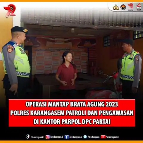 Polres Karangasem Patroli dan Pengawasan di Kantor Parpol
