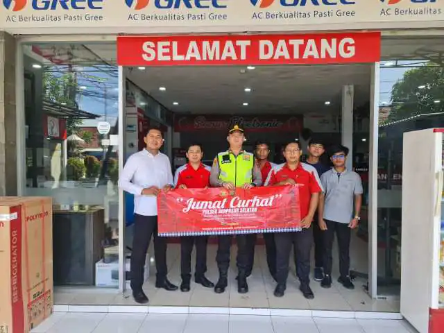 Sampaikan Pesan Kamtibmas, Polsek Denpasar Selatan Sambangi Toko Sanur Elektronik