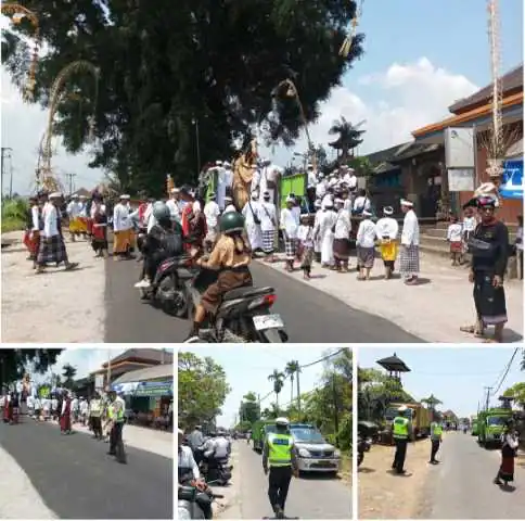 Minggu Kasih, Polsek Tembuku Kawal Arca Lingga dan Masyarakat Desa Adat Tambahan Kelod