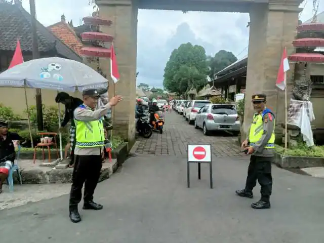 Jaga Situasi Tetap Kondusif, Personil Polsek Bangli Tingkatkan Pengamanan di Obyek Wisata