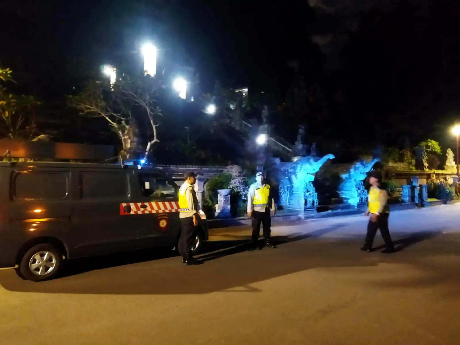 Cegah Terjadinya Gangguan Kamtibmas, Polsek Bangli Tingkatkan Kegiatan Blue Light Patrol