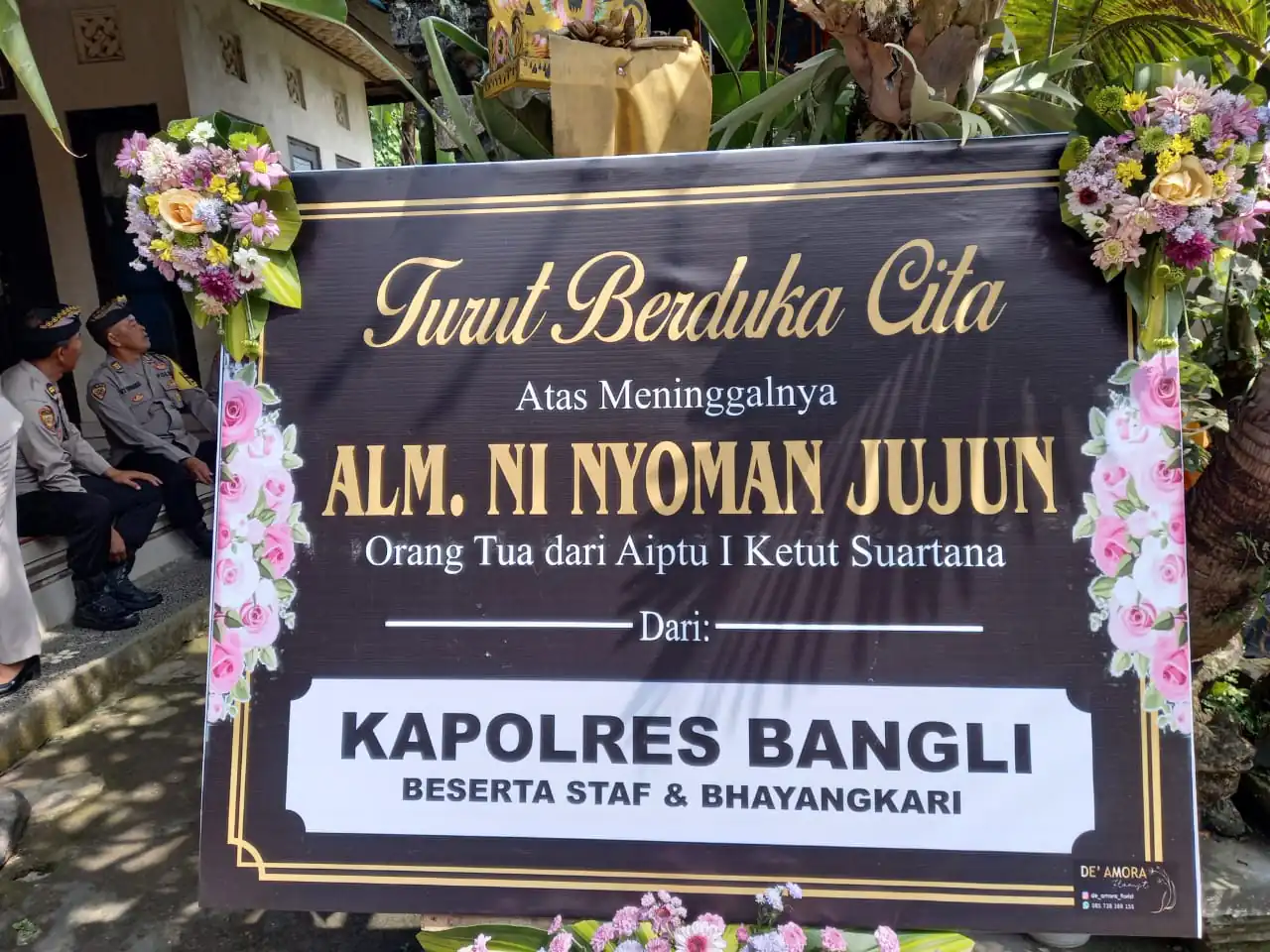 Turut Berduka, Polres Bangli melayat ke Rumah duka Alm. Ni Nyoman Jujun