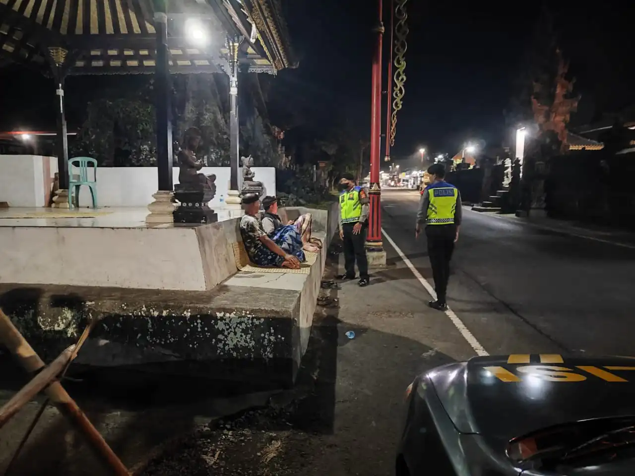 Jaga Situasi Tetap Kondusif Personil Sat Samapta Polres Bangli Tingkatkan penggelaran Blue Light DI malam hari