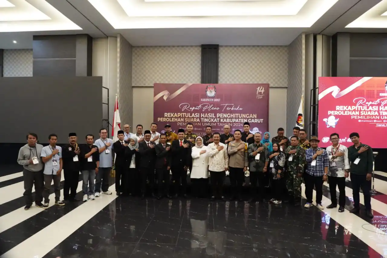KPU Garut Gelar Rapat Pleno Rekapitulasi Hasil Penghitungan Perolehan Suara Pemilu 2024