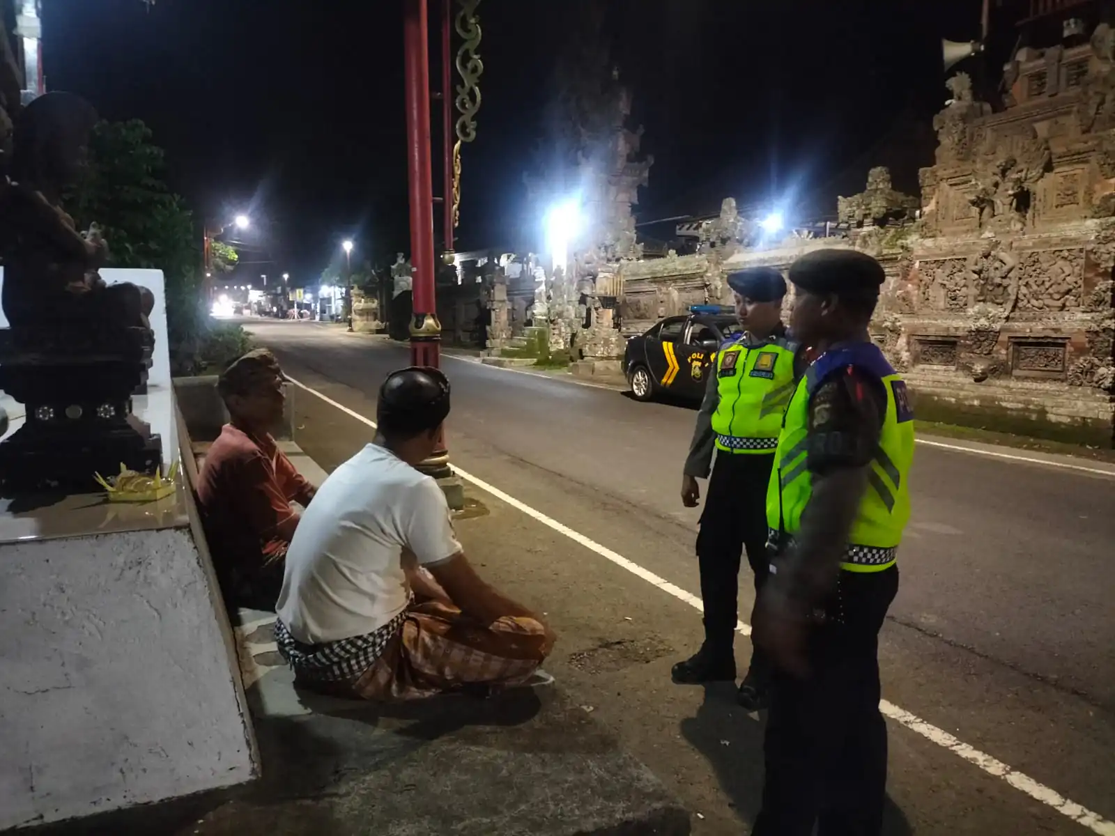 Jaga Situasi Tetap Kondusif Personil Sat Samapta Polres Bangli Tingkatkan penggelaran Blue Light Di malam hari