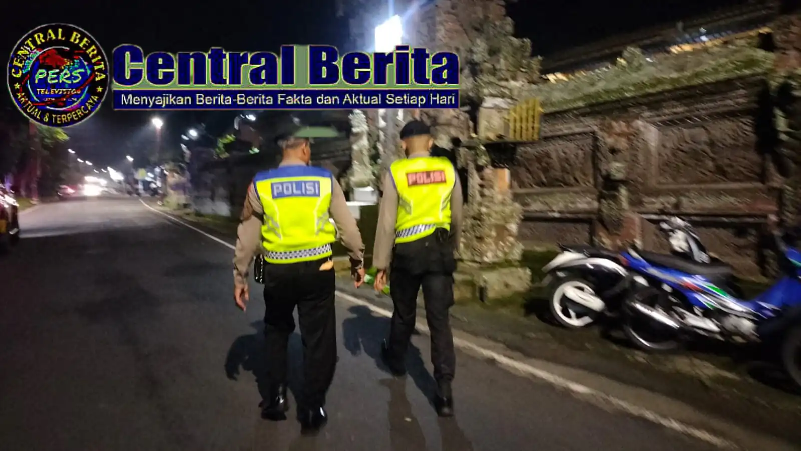 Persempit Ruang Gerak Pelaku Kejahatan Di malam Hari, Personil Sat Samapta Sambangi Tempat Suci Pura Tanpa pakemitan