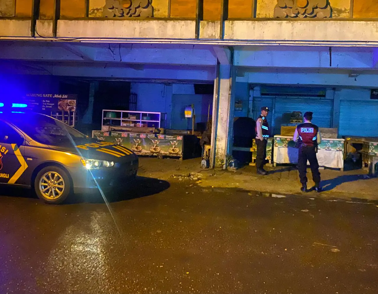 Jaga Situasi Tetap Kondusif, Polsek Bangli Intensifkan Kegiatan Blue Light Patrol Seputaran Kota