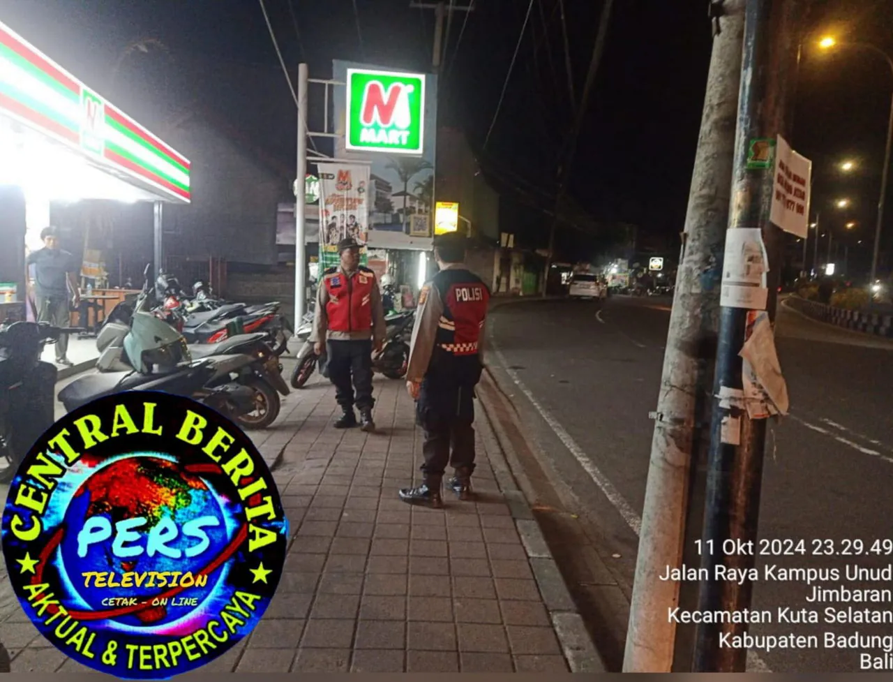 Polsek Kuta Selatan Gelar Blue Light Patrol, Upaya Cooling System untuk Cegah Kejahatan Malam Hari