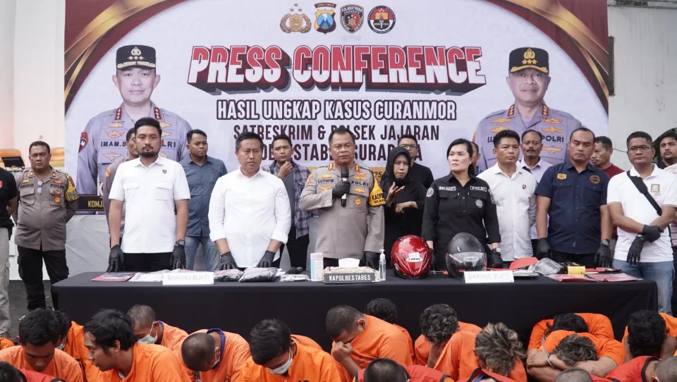 Tiga Pekan Polrestabes Surabaya Berhasil Ungkap 70 Kasus Curanmor, 42 Tersangka Diamankan
