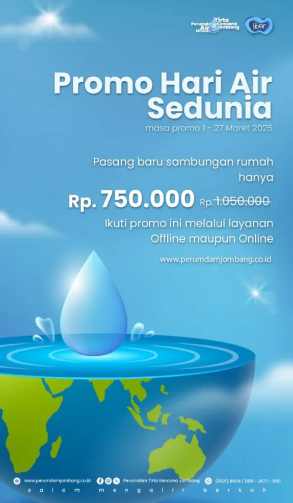 Perumdam Tirta Kencana Jombang Berikan Promo Spesial Dalam Hari Air Sedunia.
