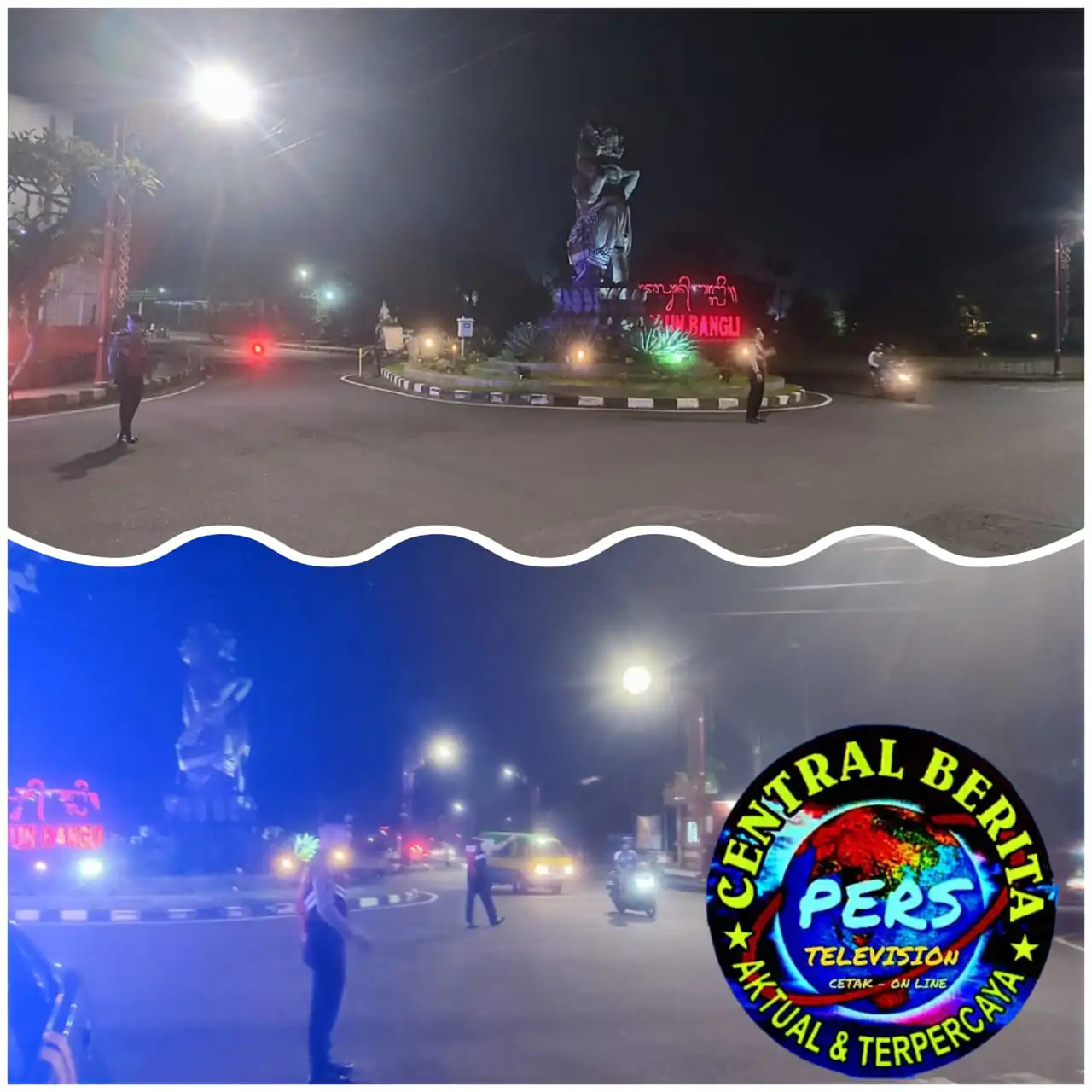 Sat Samapta Laksanakan Gatur dan Pergelaran Blue Light Randis R4 di Pusat Keramaian Malam Di Kota Bangli