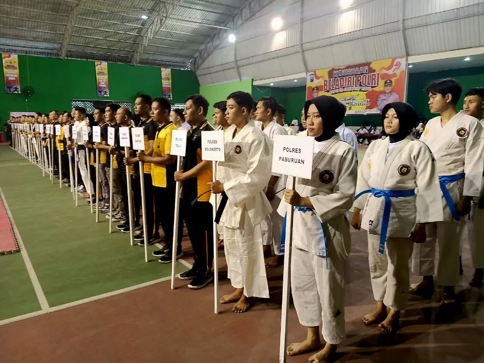 Tim Beladiri Polres Pasuruan Ikuti Kejuaraan Beladiri Polri se-Jawa Timur di Polda Jatim