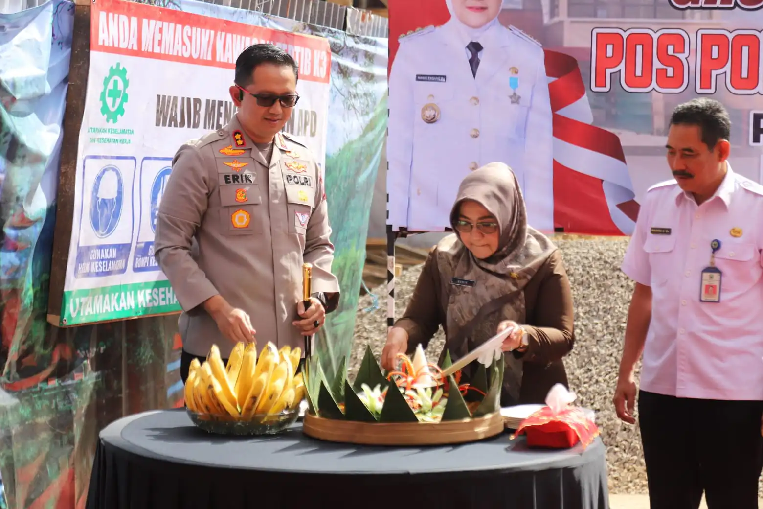 Tingkatkan Pelayanan Kepolisian di Kawasan Wisata Sarangan Bupati dan Kapolres magetan bangun Pos Polisi Setia Sarangan