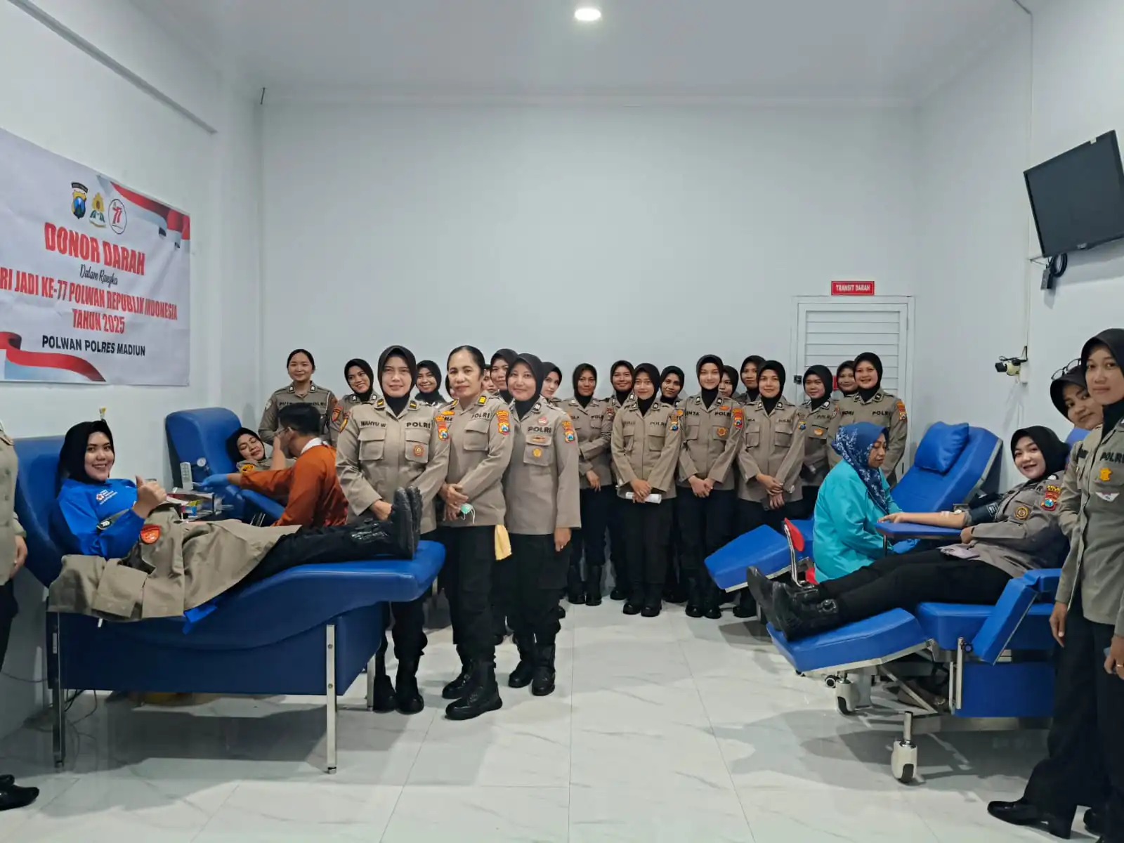 Polwan Polres Madiun Gelar Donor Darah Peringati Hari Jadi ke-77