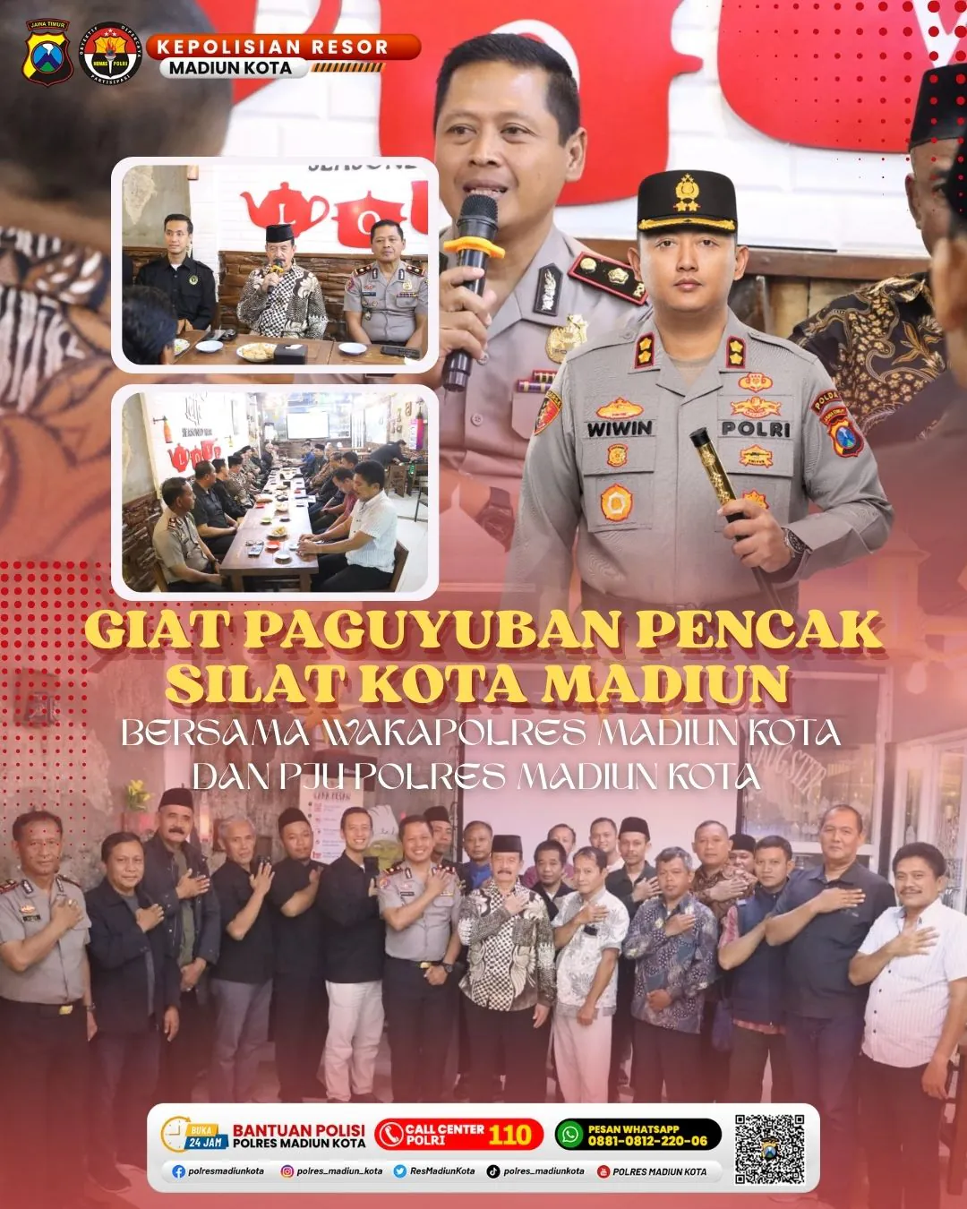 Perkuat Sinergi, Paguyuban Pencak Silat Madiun Silaturahmi Bersama Polres Madiun Kota