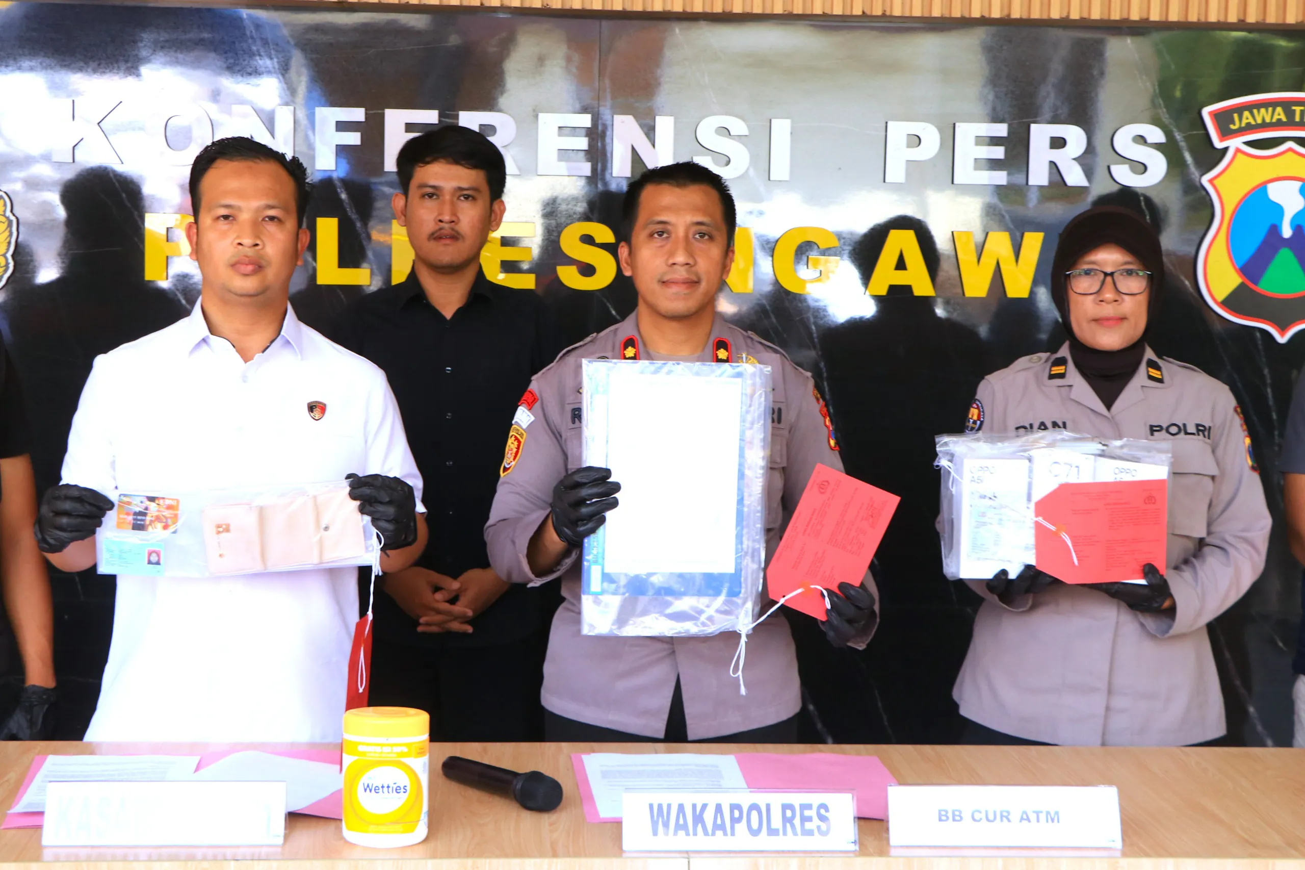 Polres Ngawi Ungkap Pencurian Saldo ATM, 3 Pelaku Diamankan