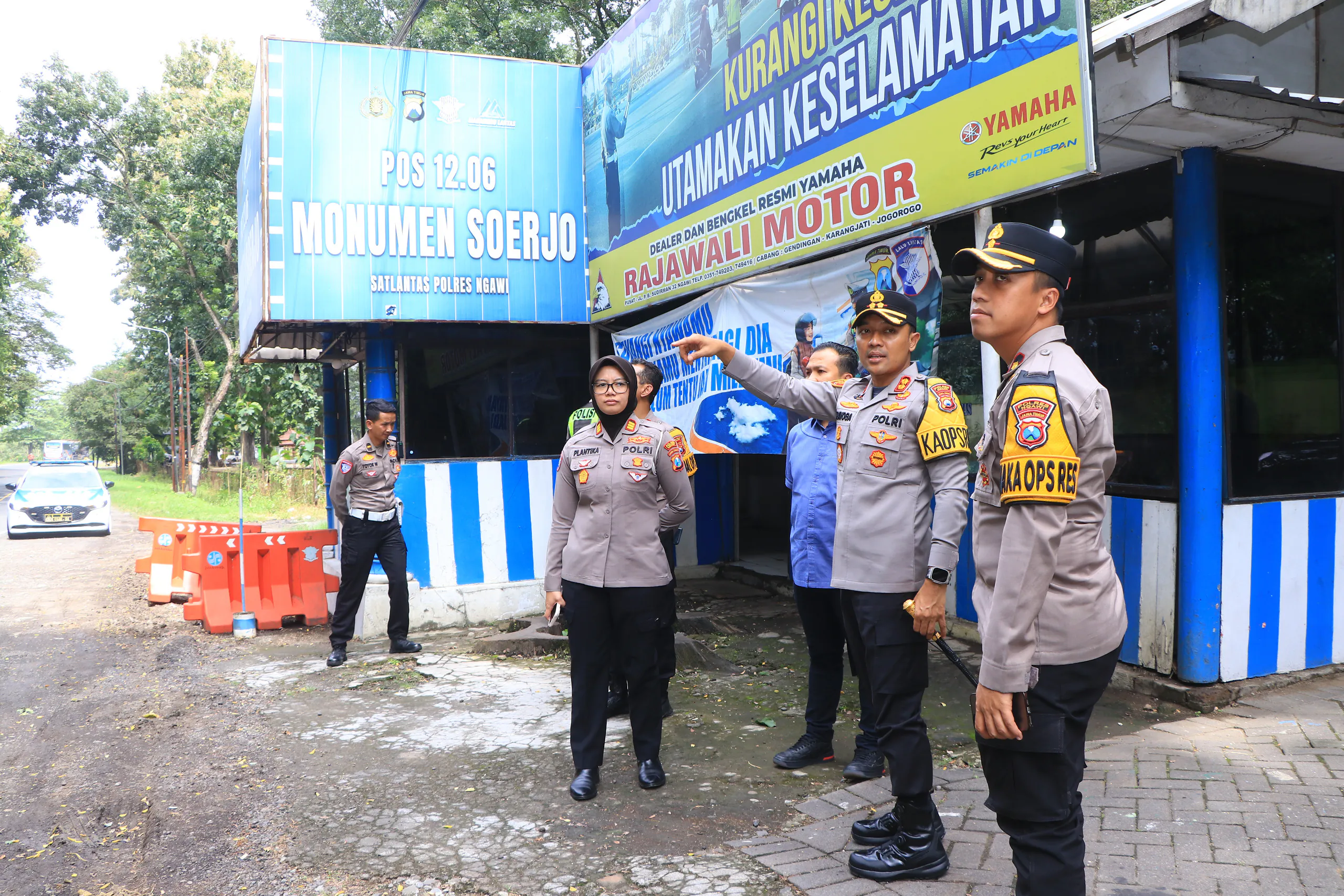 Kapolres Ngawi Cek Lokasi Pos Pam Operasi Ketupat Semeru 2026, Pastikan Siap Maksimal