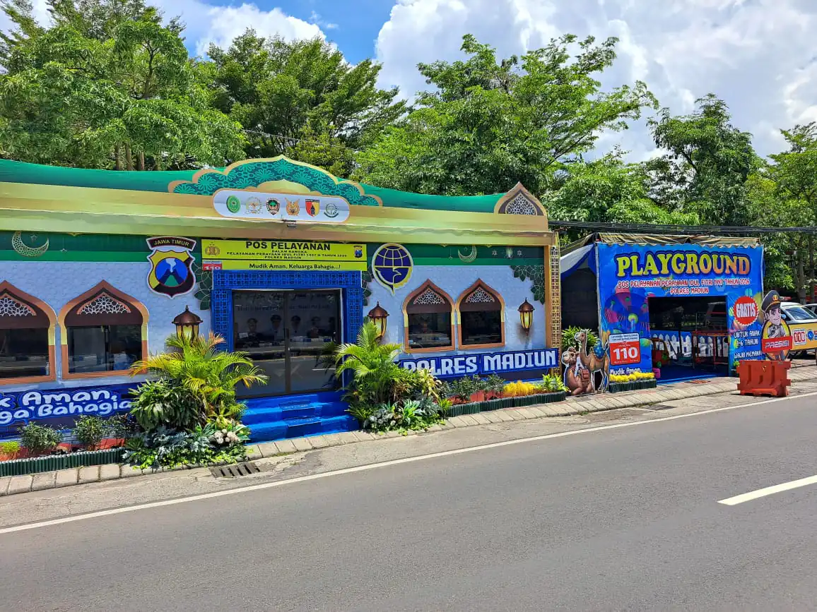 Maksimalkan Kenyamanan Pemudik, Polres Madiun Sediakan Fasilitas Playground hingga Bengkel Gratis